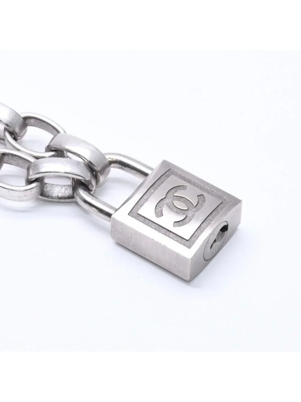 Chanel Necklace Silver Chain CC Logo Metal
